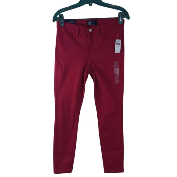 GAP SLIM SKINNY JEANS jeggings CITY crop‎ capri raspberry fuschia 0/25 - Picture 2 of 5